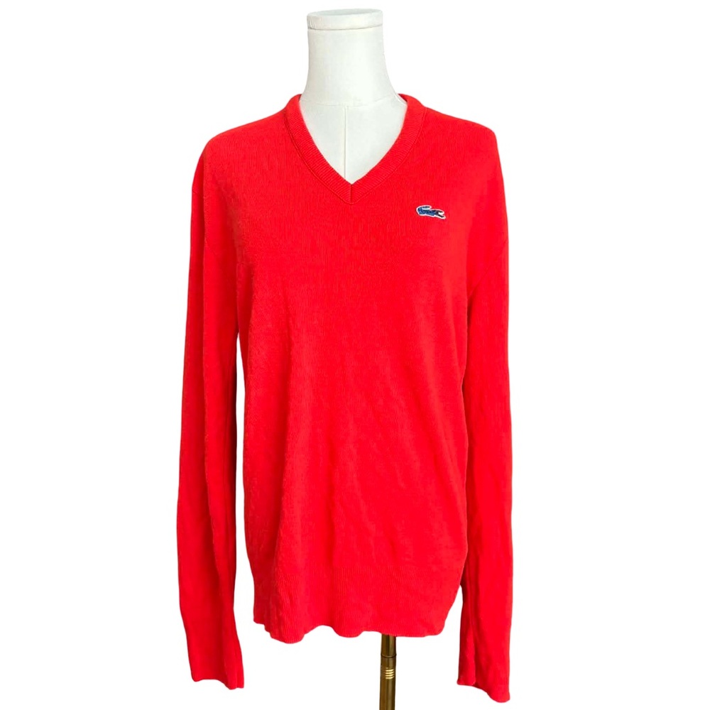 Vintage Izod Lacoste red V neck knit